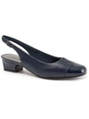 Trotters Dea Womens Toe Cap Block Heel Slingback Heels In Blue