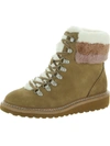 Splendid Evita Womens Suede Faux Fur Hiking Boots In Green
