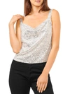 1.state Wide Strap Drape Neck Sequin Tank In White