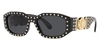 Versace Biggie Stud-embellished Sunglasses In Black