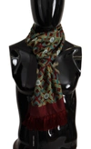 Dolce & Gabbana Multicolor Dg Logo Shawl Warm Neck Wrap Fringe Scarf In Multi