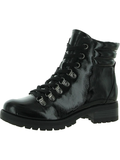 Bc Footwear Other Side Womens Vegan Leather Ankle Combat & Lace-up Boots In Black