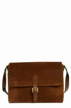 Tom Ford Men's Medium Suede & Leather Messenger Bag In Cigar
