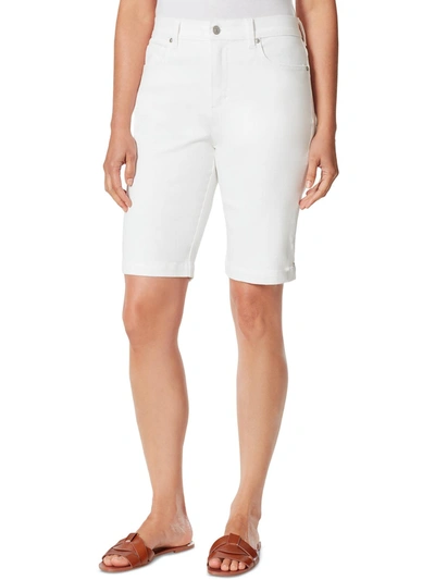 Gloria Vanderbilt Amanda Womens Slimming Khaki Shorts Flat Front In White