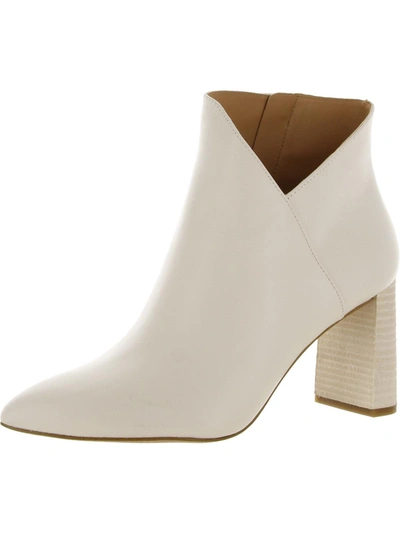 Jessica Simpson Abrina Womens Leather Block Heel Shooties In White