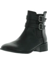 Kenneth Cole Reaction Salt Biker Jewel Womens Faux Leather Ankle Ankle Boots In Black