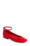 Jeffrey Campbell Envious Ankle Strap Pump In Red Suede