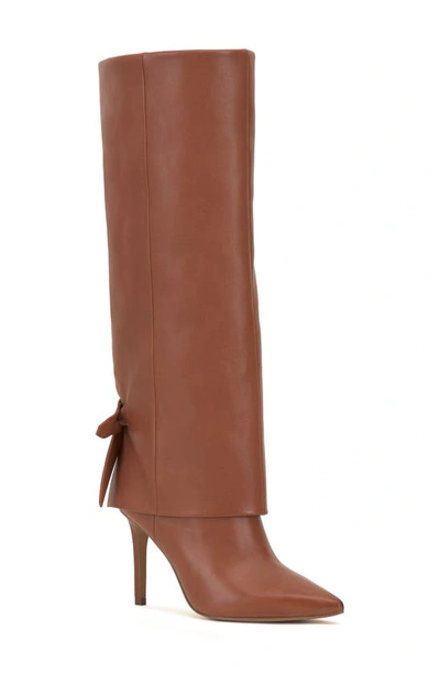 Vince Camuto Kammitie Foldover Pointed Toe Knee High Boot In Maple