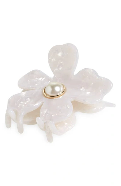 Lele Sadoughi Lily Imitation Pearl Claw Clip In White