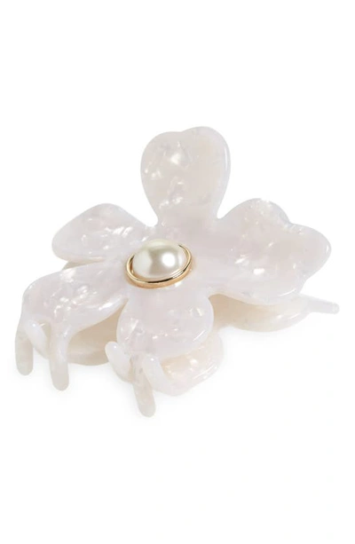 Lele Sadoughi Lily Imitation Pearl Claw Clip In Mother Of Pearl