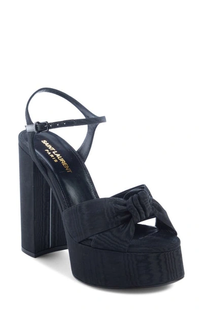 Saint Laurent Bianca Knot Platform Sandal In Black