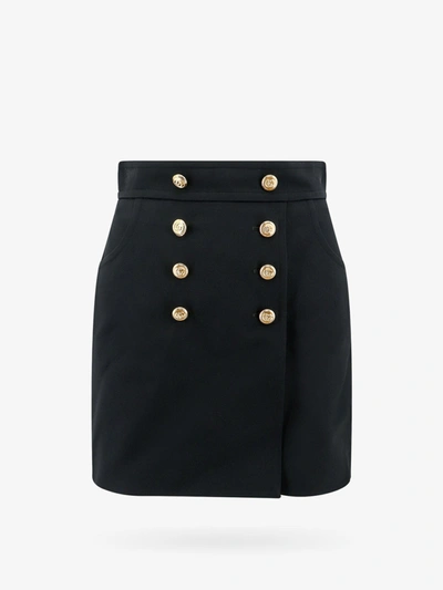 Gucci Silk And Wool Miniskirt In Black