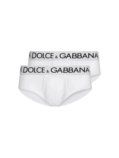 Dolce & Gabbana Briefs With Logo In White
