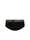 Dolce & Gabbana Logo-print Stretch-cotton Briefs In Black