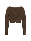Jacquemus Brown Le Alzou Cropped Cardigan In Brown