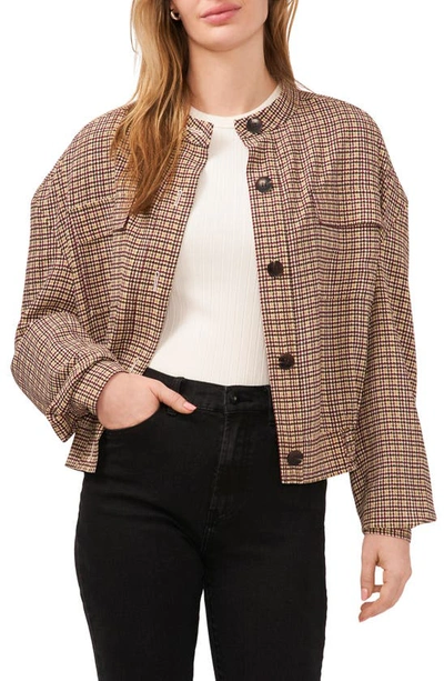 Vince Camuto Oversize Check Jacket In Birch