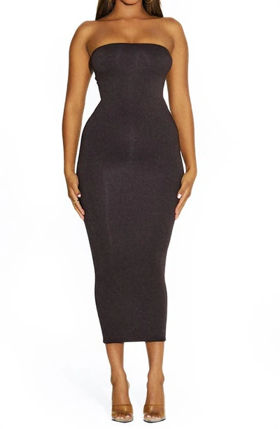 Naked Wardrobe Meant Tu-be Maxi Dress In Dark Chocolate