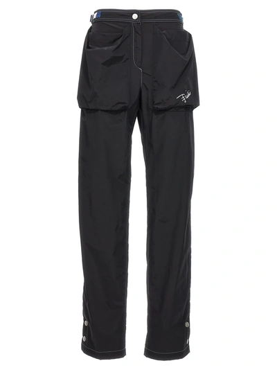 Emilio Pucci Logo Nylon Trousers In Black