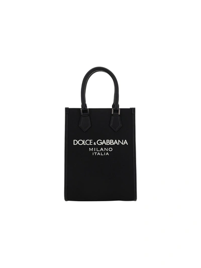 Dolce & Gabbana Shopping Bag In Nero/nero