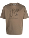 Palm Angels Pa Monogram Statement Reg T-shirt In Brown