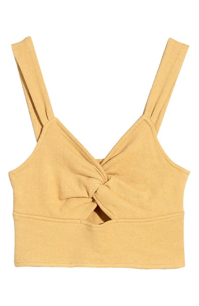 Madewell Cutout Knot Front Tank Top In Dried Straw