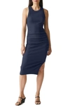 Michael Stars Wren Ribbed Midi Dress In Admiral