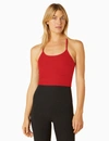 Beyond Yoga Spacedye Slim Racerback Cropped Tank Candy Apple Red Heather In Red