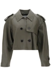 CLOSED CLOSED CROPPED TRENCH COAT IN LAMB LEATHER