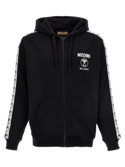 Moschino Double Question Mark Hoodie In White