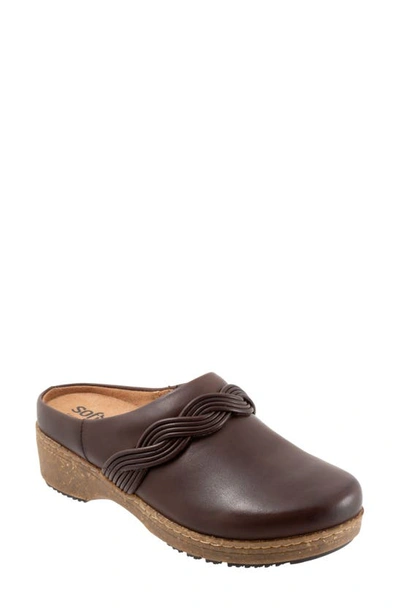 Softwalk Arvada Twist Mule In Dark Brown