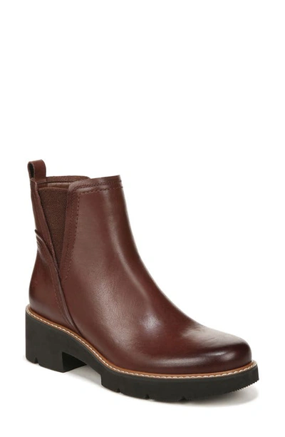 Naturalizer Darry Water Repellent Platform Bootie In Cappuccino Brown Leather