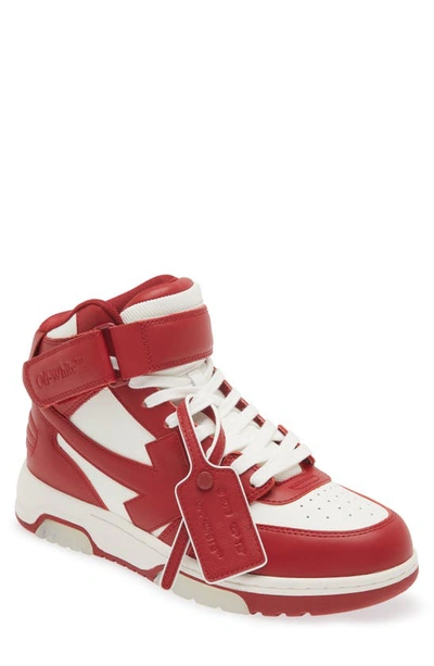 Off-white Out Of Office Mid-top Sneakers In White/red