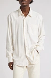 Our Legacy Off-white Coco Shirt With Point Collar And Mother Of Pearl Buttons In White Silk