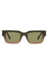 Armani Exchange 52mm Rectangular Sunglasses In Green