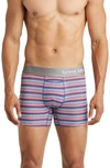 Tommy John Cool Cotton 4-inch Boxer Briefs In Americana Tabloid Stripe