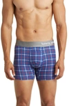 Tommy John Cool Cotton 4-inch Boxer Briefs In Navy Weekend Plaid