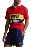 POLO RALPH LAUREN CLASSIC FIT BEACH LOGO GRAPHIC RUGBY POLO