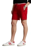 Polo Ralph Lauren Stripe Logo Embroidered Drawstring Shorts In Red