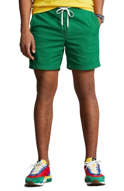 Polo Ralph Lauren Prepster Straight-leg Cotton Oxford Shorts In Green
