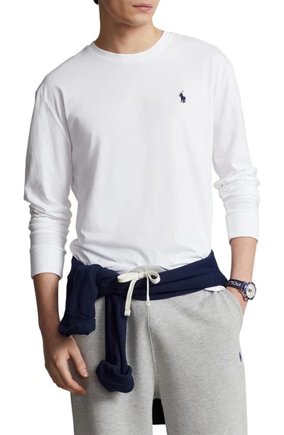 Polo Ralph Lauren Classic Fit Long Sleeve Logo Graphic T-shirt In White