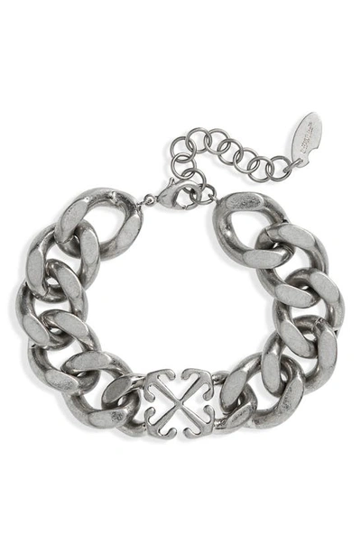 Off-white Arrow Chain Bracelet In Silver