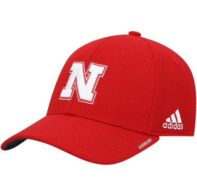 Adidas Originals Adidas Scarlet Nebraska Huskers 2021 Sideline Coaches Aeroready Flex Hat