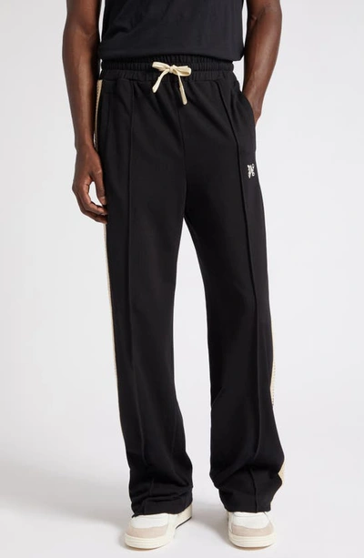 Palm Angels Men's Crochet Side-stripe Track Pants In Black