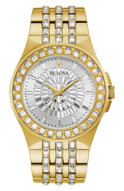 Bulova Phantom Crystal Bracelet Watch, 42mm In Gold