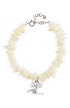 COURRÈGES LOGO CHARM MOTHER-OF-PEARL ANKLET