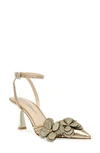 Betsey Johnson Sofya Pointed Toe Pump In Gold