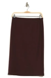 T Tahari Pull-on Ponte Pencil Skirt In Dark Chocolate