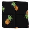 Dolce & Gabbana Black Pineapple Printed Square Handkerchief  Scarf In Black