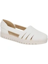 Easy Street Bugsy Womens Faux Leather Slip On Flatform Sandals In White