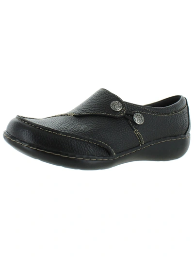 Clarks Ashland Lane Q Womens Leather Slip On Loafers In Black
